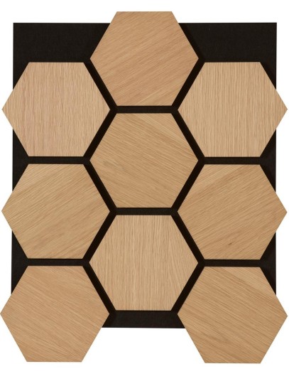 Akustični stenski panel s furnirjem HRAST HEXA