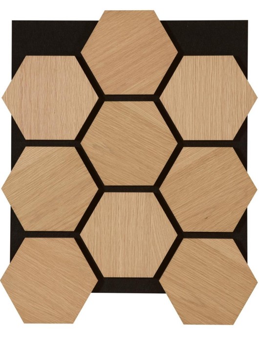 Akustični stenski panel s furnirjem HRAST HEXA