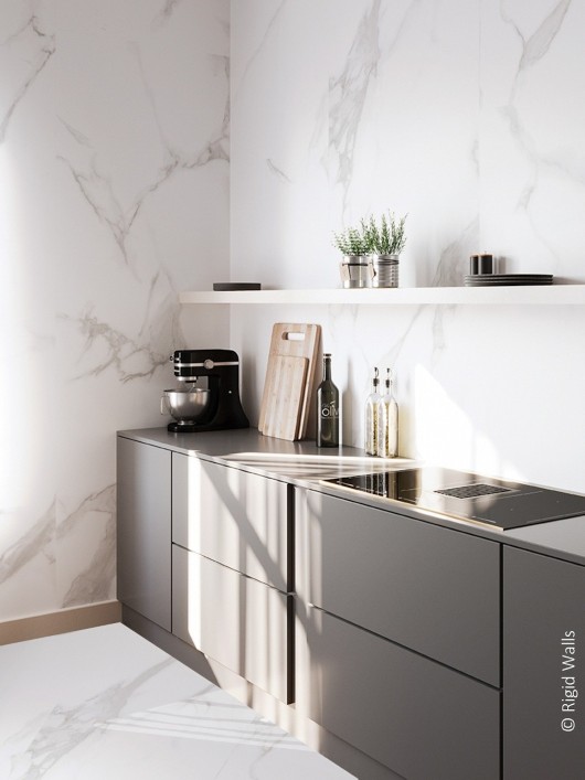 Stenski panel dekor belega marmorja WHITE MARBLE